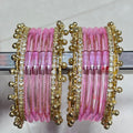Glass Jelly Bangles | Gold Beaded Set of 12 | Bangle Bloom view 7